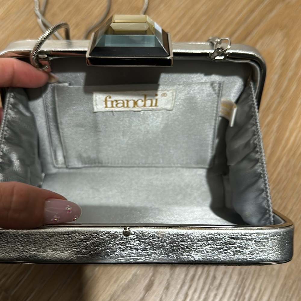 Silver Rectangular Evening Clutch - image 6